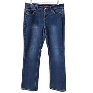 Red Rivet Straight Leg Jeans 18 W Rhinestone Button Envelope Pockets